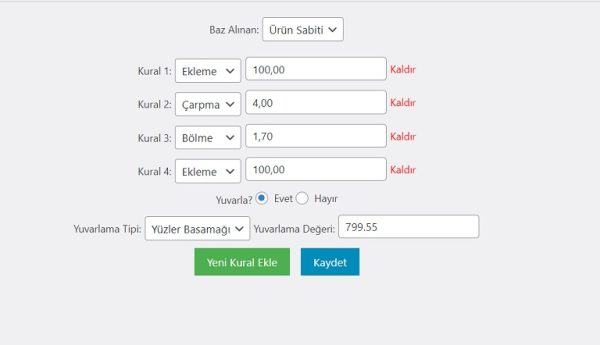 Wordpress trendyol entegrasyonu - fiyatlandırma kuralları